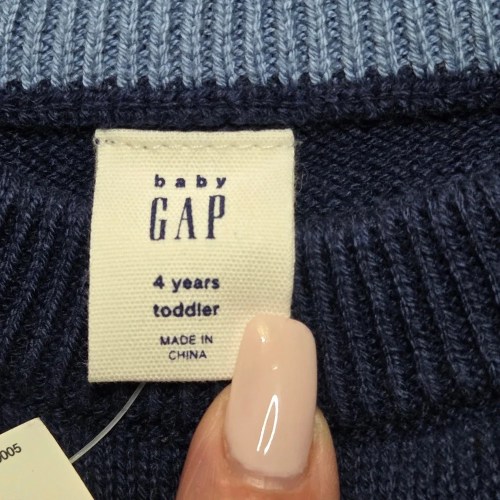Baby Gap Boys Navy Blue Dinosaur T-Rex Intarsia Knit Sweater 4T New With‎ Tags